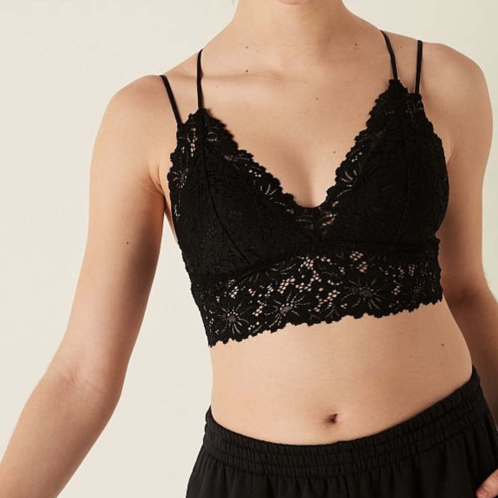 Pink Victoria’s Secret longline bralette black size xl